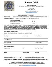 Application for Dog License