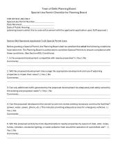 Planning Board Checklist for Special Use Permit